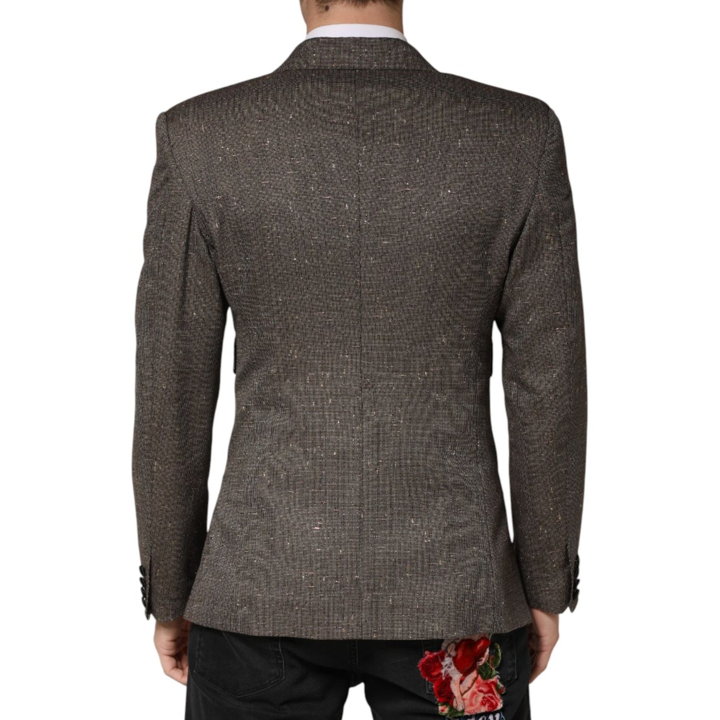 Dolce & Gabbana Gray Double Breasted 2 Button Jacket Blazer