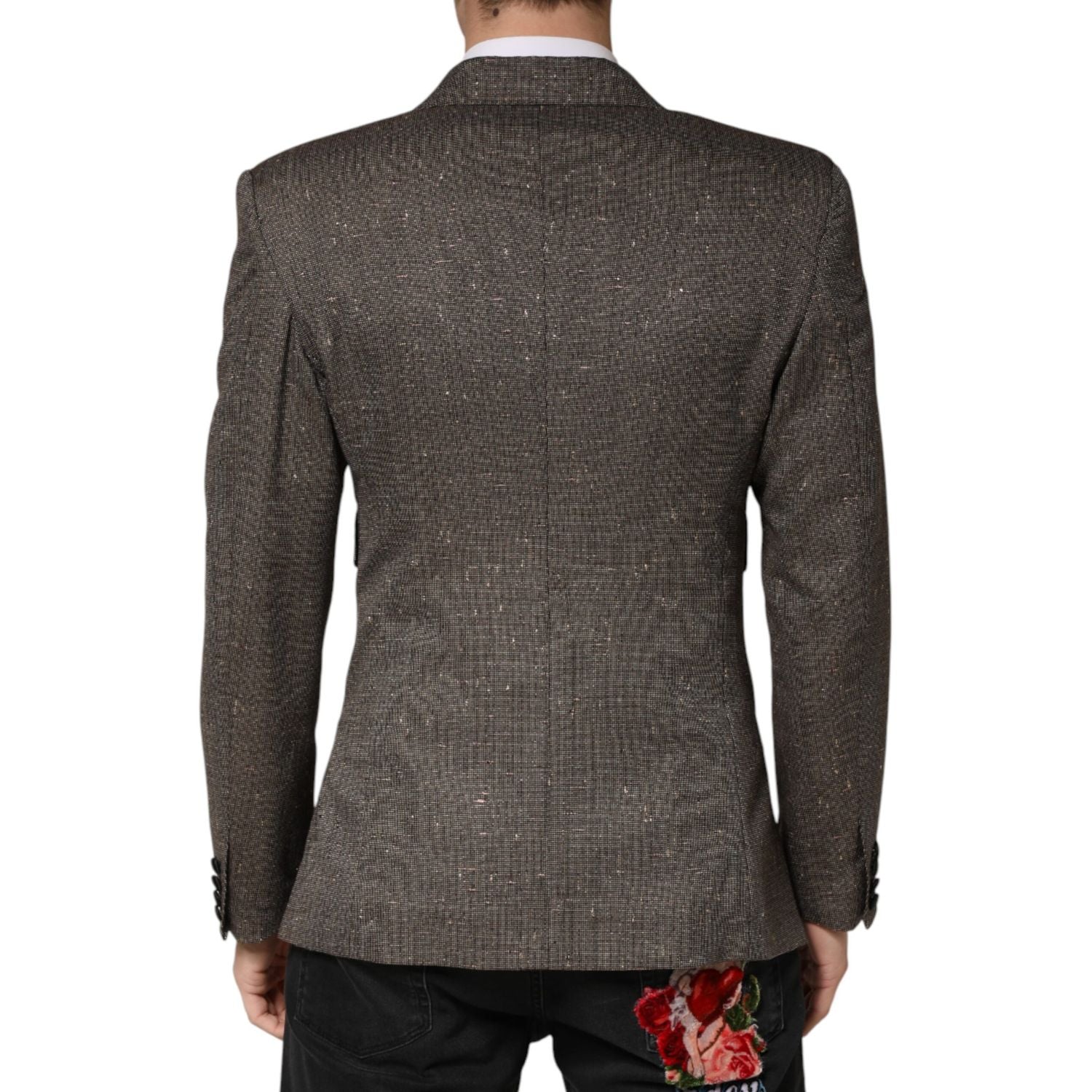Dolce & Gabbana Gray Double Breasted 2 Button Jacket Blazer