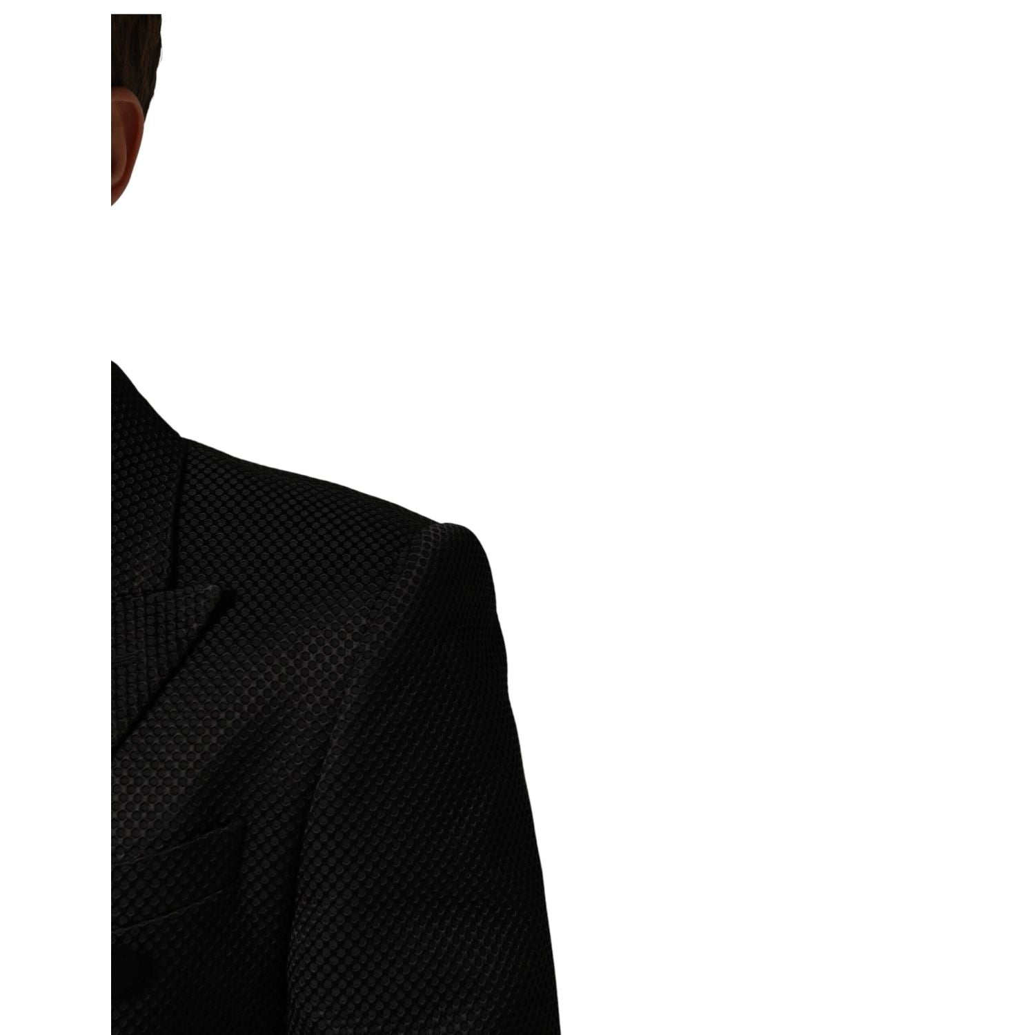 Dolce & Gabbana Black Cotton Double Breasted 2 Button Blazer