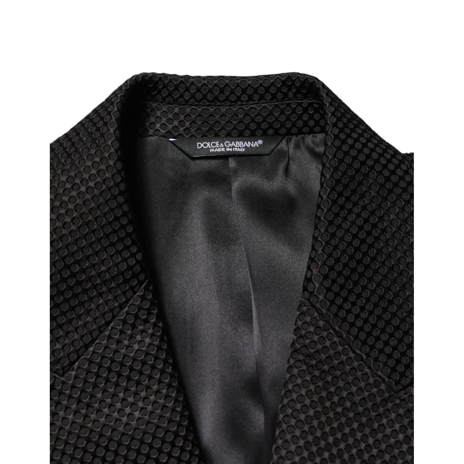 Dolce & Gabbana Black Cotton Double Breasted 2 Button Blazer