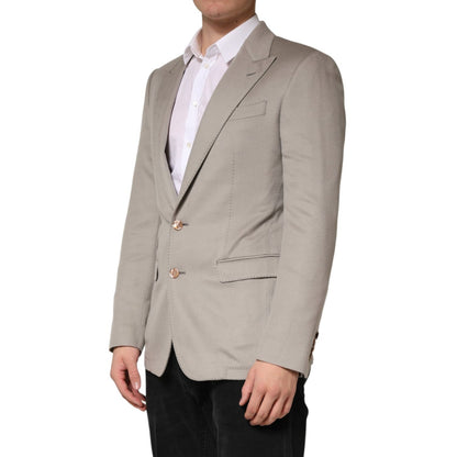 Dolce & Gabbana Gray Cashmere Single Breasted Jacket Blazer