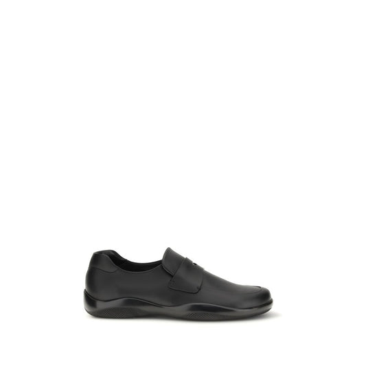 Prada Black Calf Leather Bos Taurus Slip-On Loafers 1728,72470364320,Black,EU 38.5 | US 5.5,EU39.5/US6.5,EU39/US6,EU40.5/US7.5,EU40/US7,EU41.5/US8.5,Loafers - Shoes,Men,New with tags,Prada,Shoes,Slip-On Loafers - Loafers - Shoes