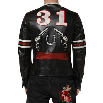 Dolce & Gabbana Multicolor Guns n' Roses Full Zip Men Biker Jacket