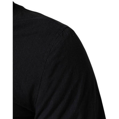Dolce & Gabbana Dark Blue Cotton Full Zip Bomber Men Jacket