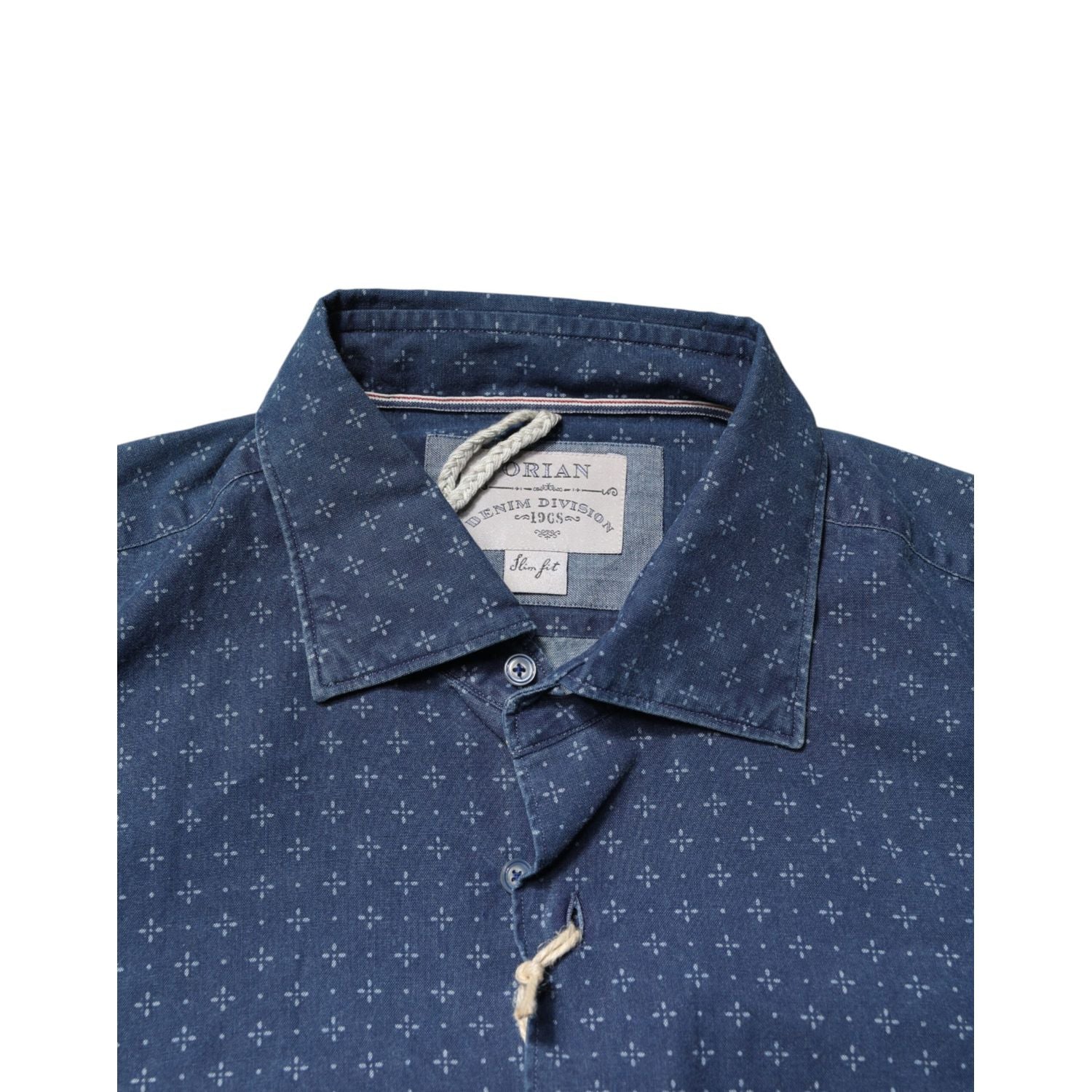 Orian 1968 Blue Button Down Long Sleeves Men Shirt