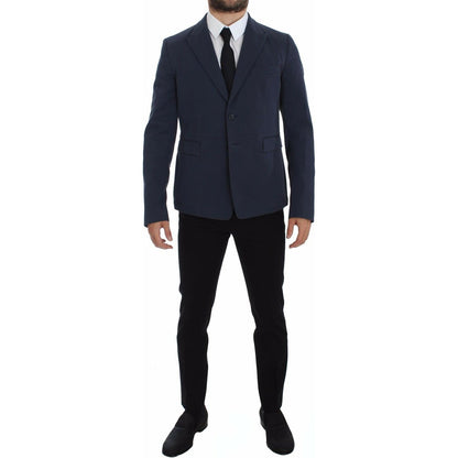Dolce & Gabbana Blue Cotton Stretch Casual Blazer