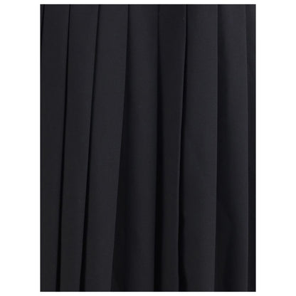 Alessandra Rich Black Fleece Wool Midi Skirt