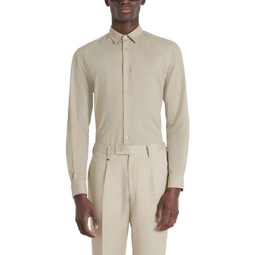 Antony Morato Beige Cotton Shirt Antony Morato