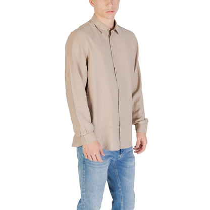 Antony Morato Beige Viscose Shirt Antony Morato