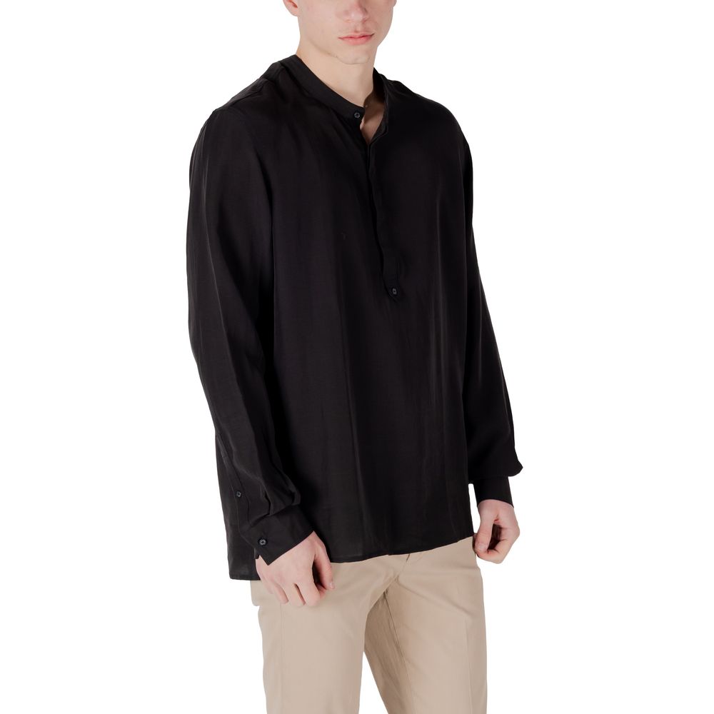 Antony Morato Black Lyocell Shirt Antony Morato