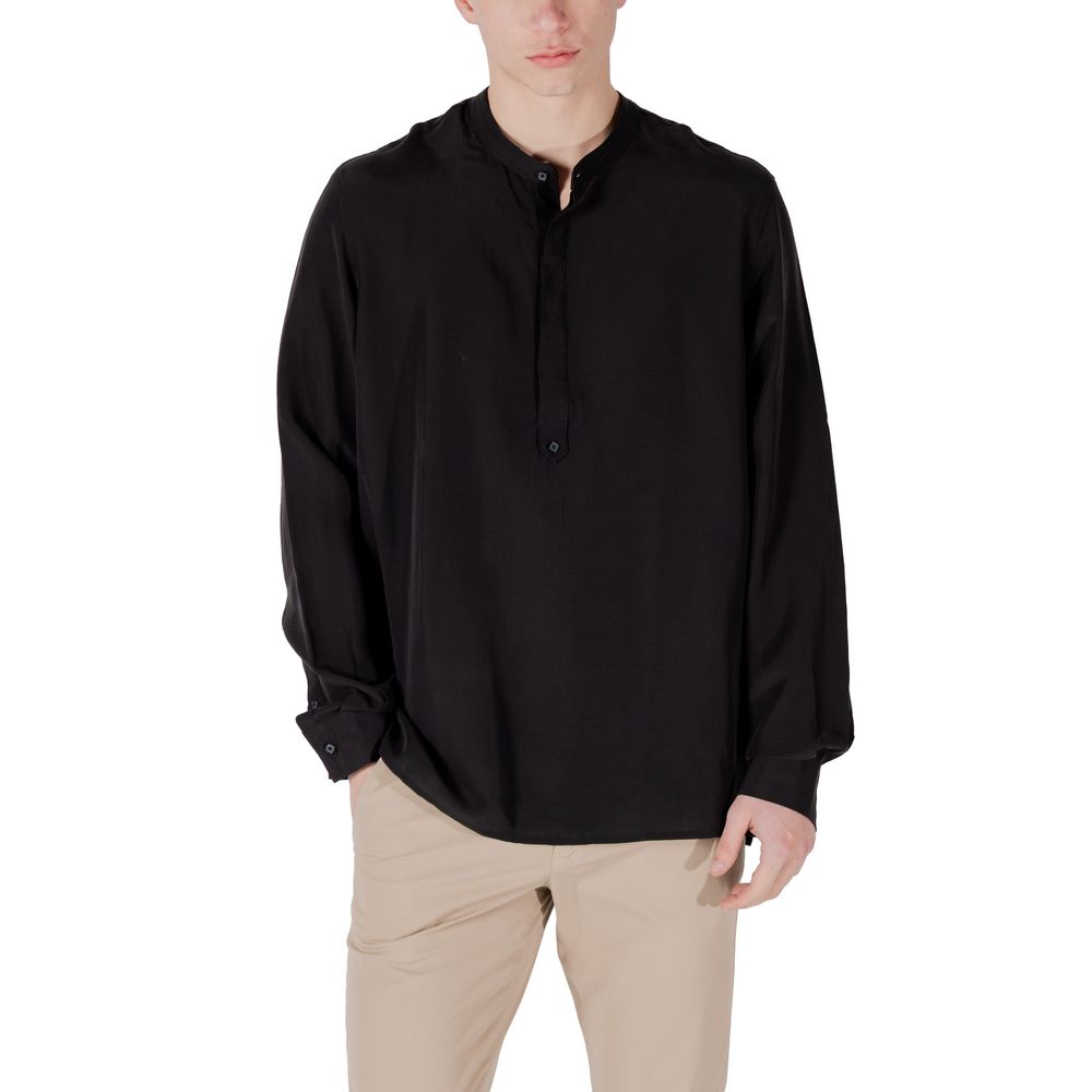 Antony Morato Black Lyocell Shirt Antony Morato
