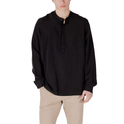 Antony Morato Black Lyocell Shirt Antony Morato