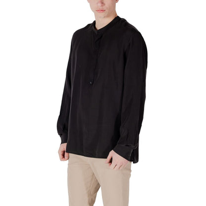 Antony Morato Black Lyocell Shirt Antony Morato