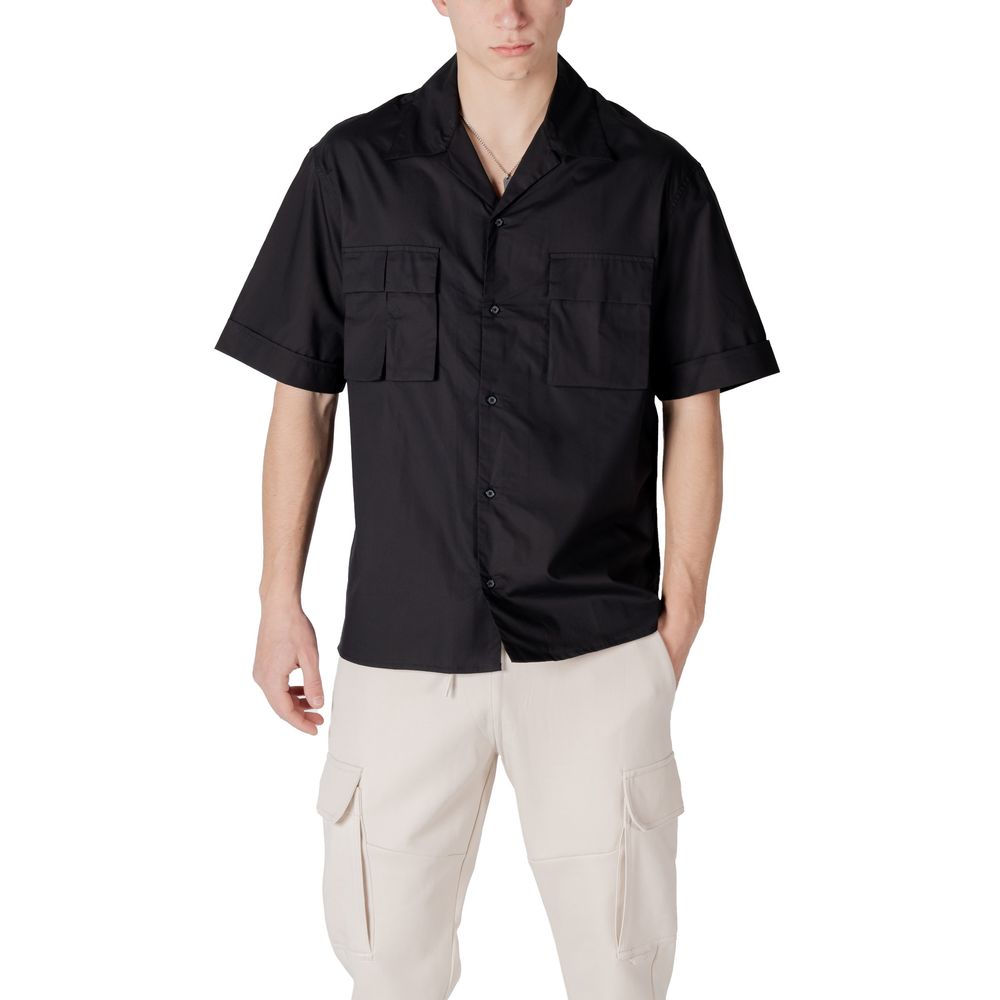 Antony Morato Black Lyocell Shortsleeve Shirt Antony Morato