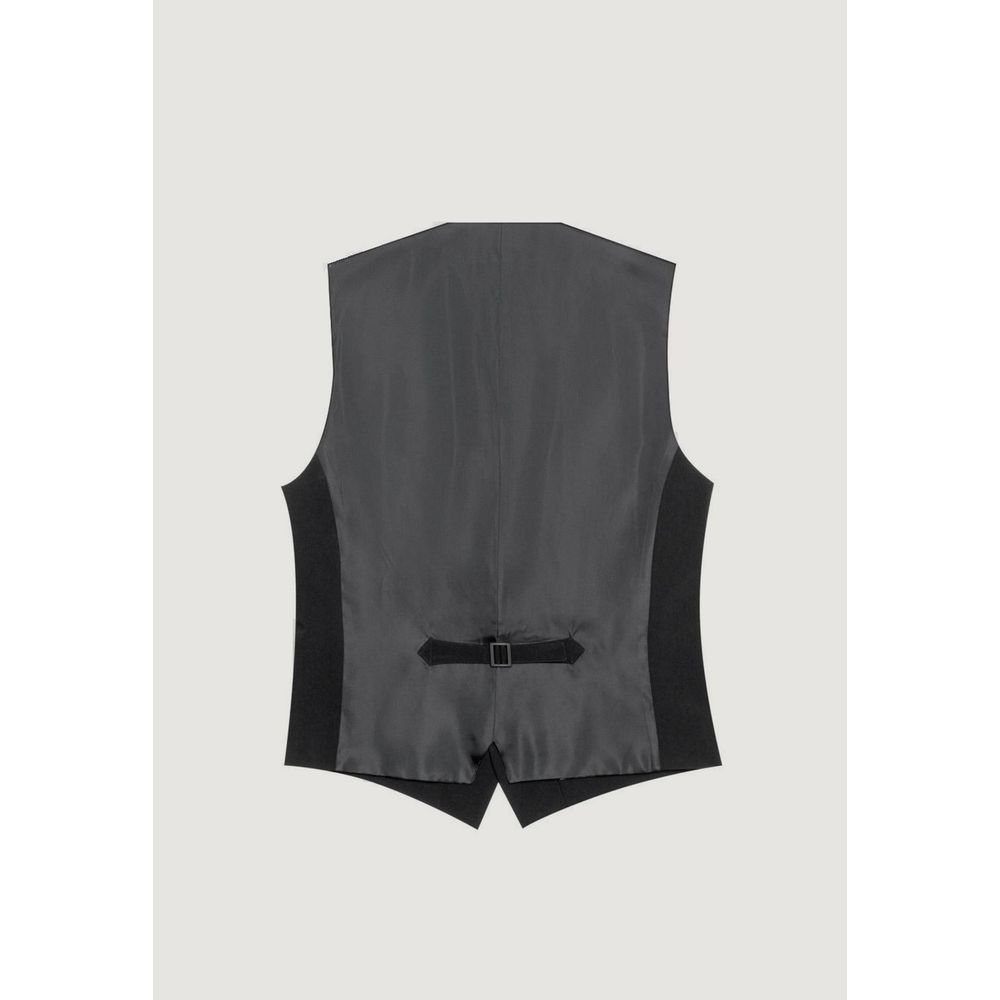 Antony Morato Black Polyester Waistcoat Antony Morato