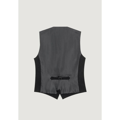 Antony Morato Black Polyester Waistcoat Antony Morato