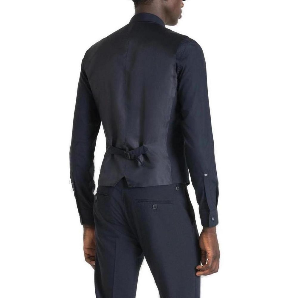 Antony Morato Blue Polyester Waistcoat Antony Morato