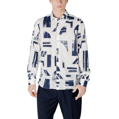 Antony Morato Blue Viscose Shirt Antony Morato