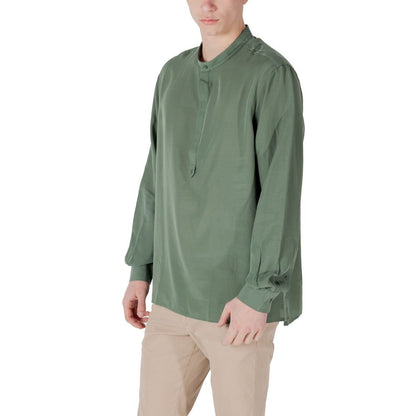Antony Morato Green Lyocell Shirt Antony Morato