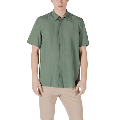Antony Morato Green Lyocell Shortsleeve Shirt Antony Morato