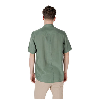 Antony Morato Green Lyocell Shortsleeve Shirt Antony Morato