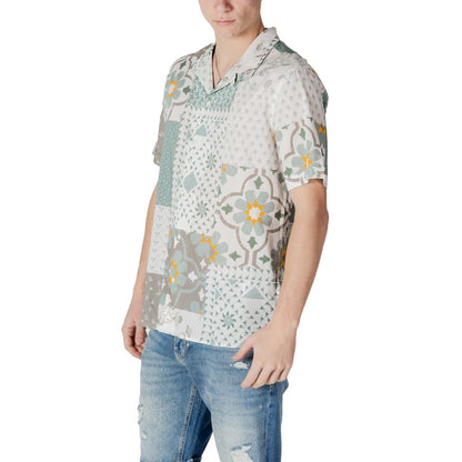 Antony Morato Green Viscose Shortsleeve Shirt Antony Morato