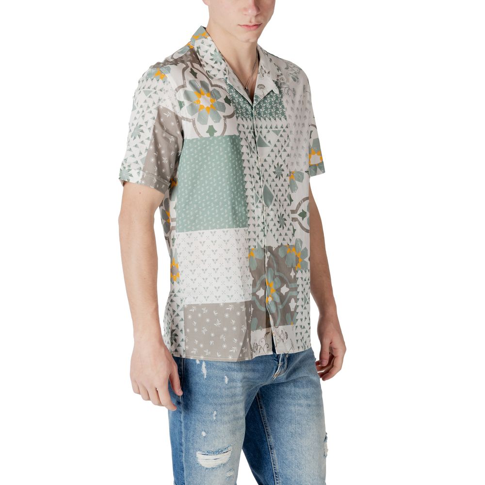 Antony Morato Green Viscose Shortsleeve Shirt Antony Morato