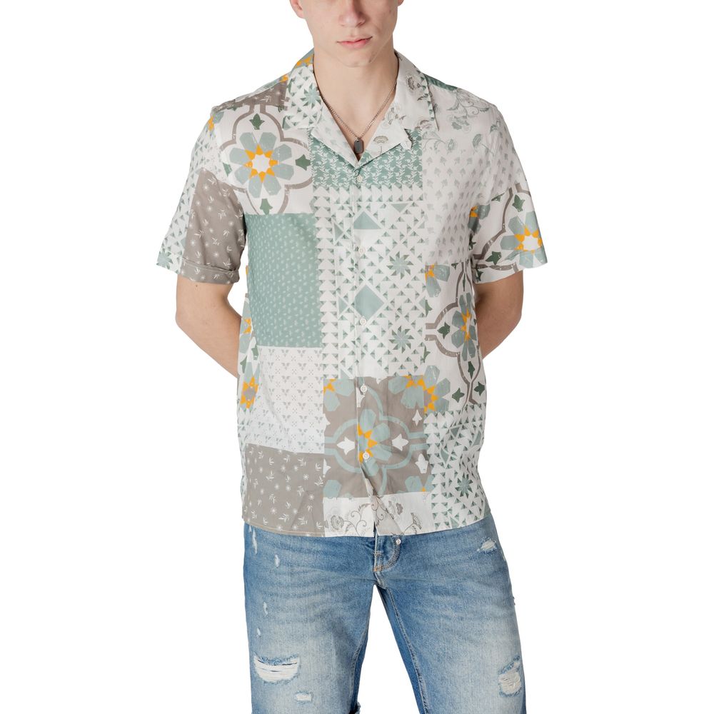 Antony Morato Green Viscose Shortsleeve Shirt Antony Morato