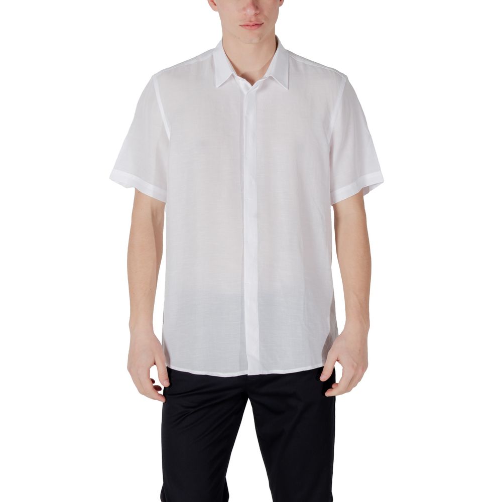 Antony Morato White Lyocell Shortsleeve Shirt Antony Morato
