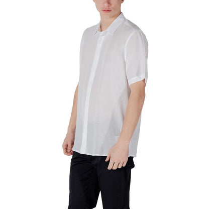 Antony Morato White Lyocell Shortsleeve Shirt Antony Morato