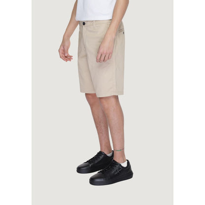 Armani Exchange Beige Cotton Bermuda Shorts Armani Exchange