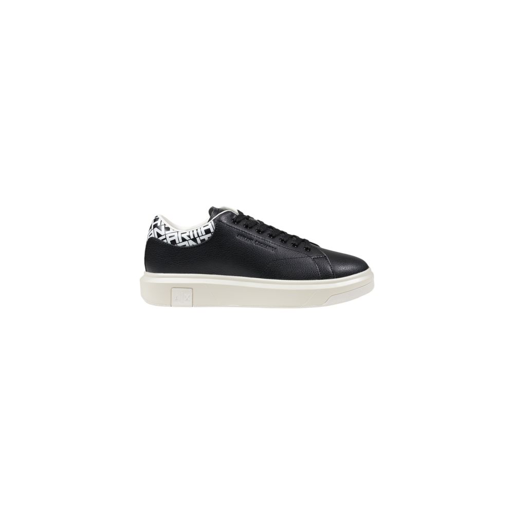 Armani Exchange Black And White Leather Low Top Sneakers Armani Exchange