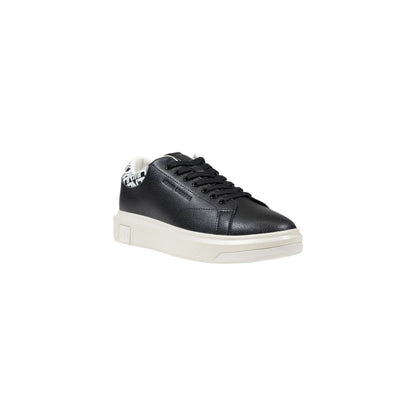 Armani Exchange Black And White Leather Low Top Sneakers Armani Exchange