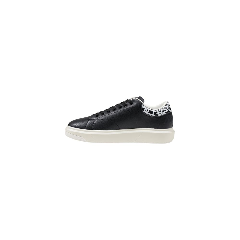 Armani Exchange Black And White Leather Low Top Sneakers Armani Exchange