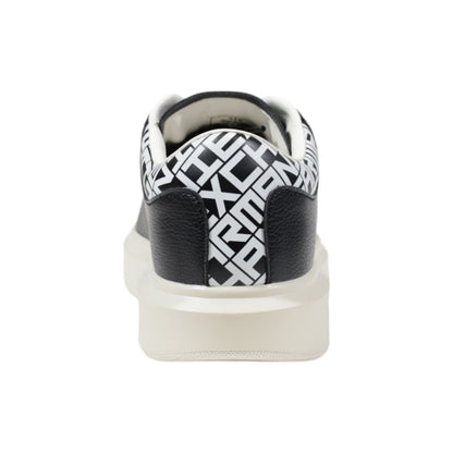 Armani Exchange Black And White Leather Low Top Sneakers Armani Exchange