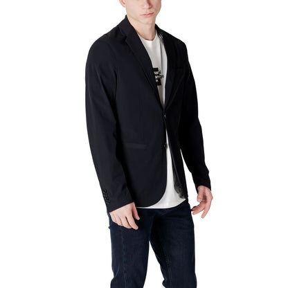 Armani Exchange Black Cotton Blazer Armani Exchange