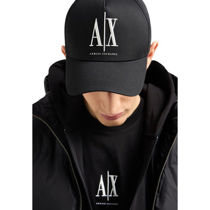 Armani Exchange Black Cotton Cap (Baseball Hat) Armani Exchange