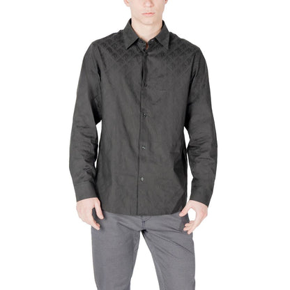 Armani Exchange Black Cotton Dress Shirt Armani Exchange