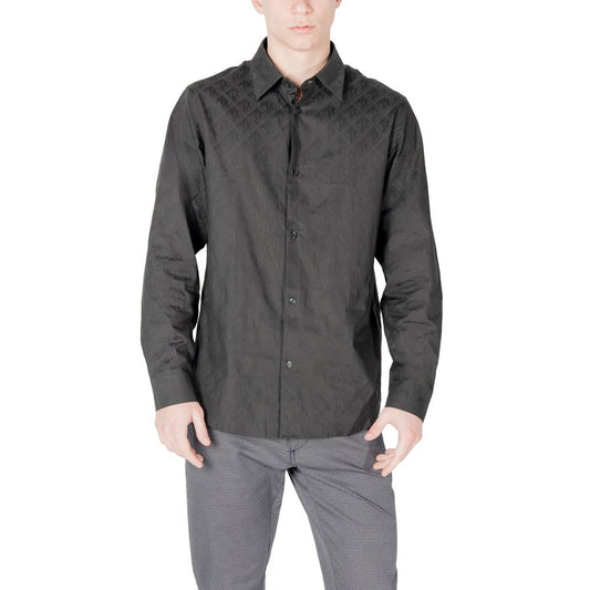 Armani Exchange Black Cotton Dress Shirt Armani Exchange