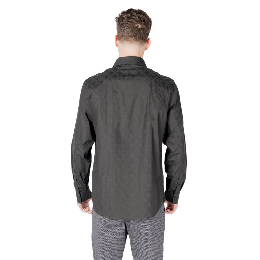 Armani Exchange Black Cotton Dress Shirt Armani Exchange