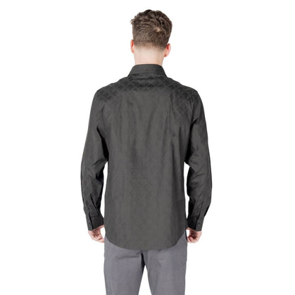 Armani Exchange Black Cotton Dress Shirt Armani Exchange