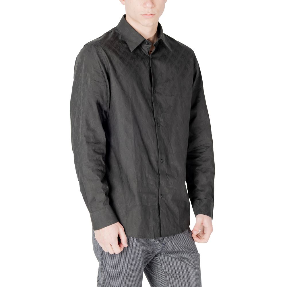 Armani Exchange Black Cotton Dress Shirt