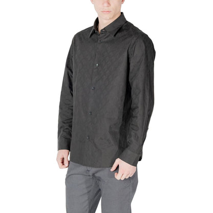 Armani Exchange Black Cotton Dress Shirt Armani Exchange