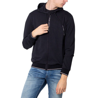 Armani Exchange Black Cotton Hoodie Armani Exchange
