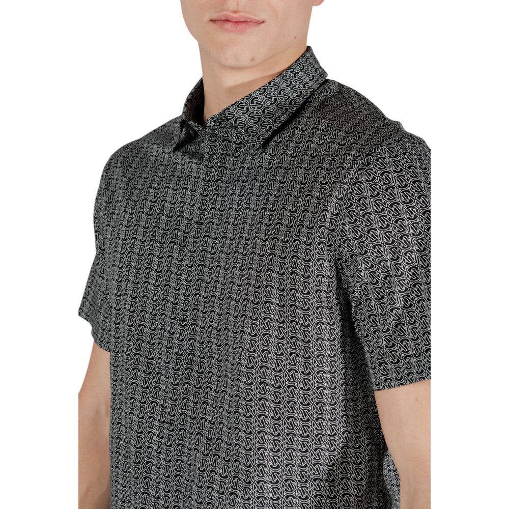 Armani Exchange Black Cotton Shortsleeve Shirt Armani Exchange