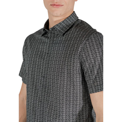 Armani Exchange Black Cotton Shortsleeve Shirt Armani Exchange