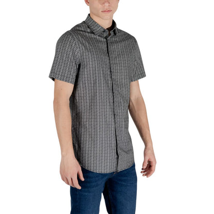 Armani Exchange Black Cotton Shortsleeve Shirt Armani Exchange