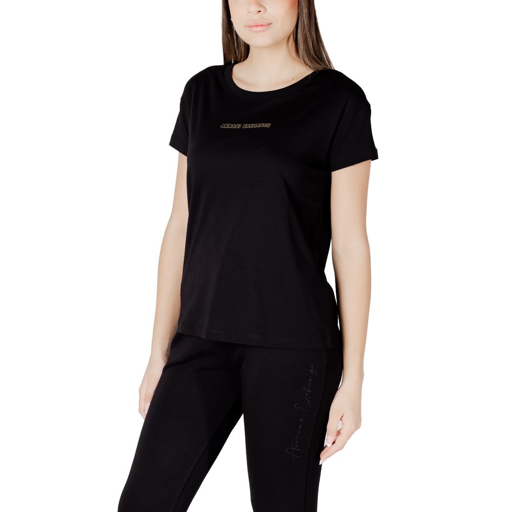 Armani Exchange Black Cotton T-Shirt Armani Exchange