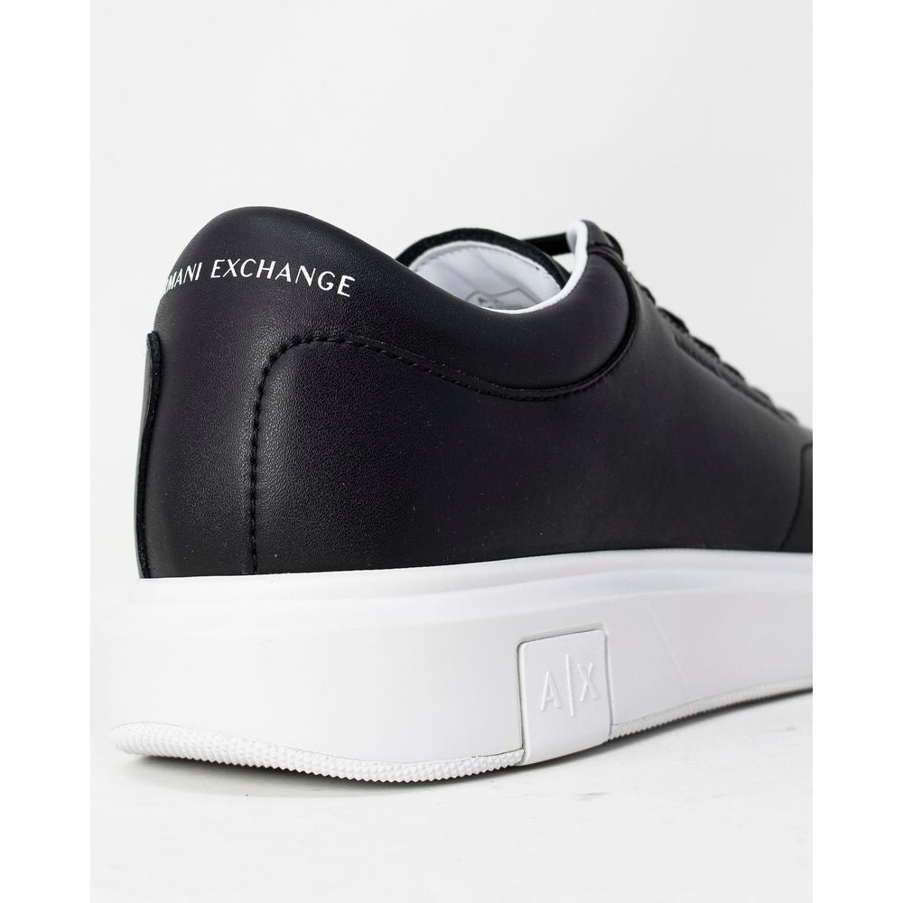 Armani Exchange Black Leather Low Top Sneakers Armani Exchange