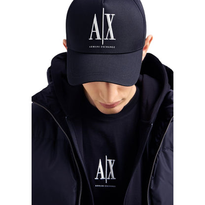 Armani Exchange Blue Cotton Cap (Baseball Hat) Armani Exchange